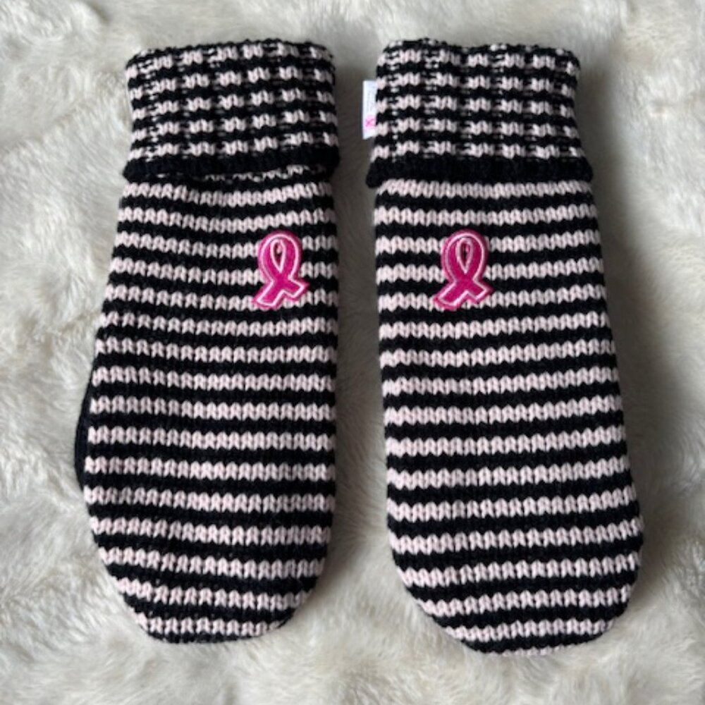 Kootenay Breast Cancer Awareness Pink Ribbon Knit Ladies Mittens Size S/M NWOT